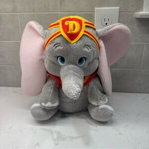 Dumbo Gray Elephant Plush with Pink Ears Disney 11”